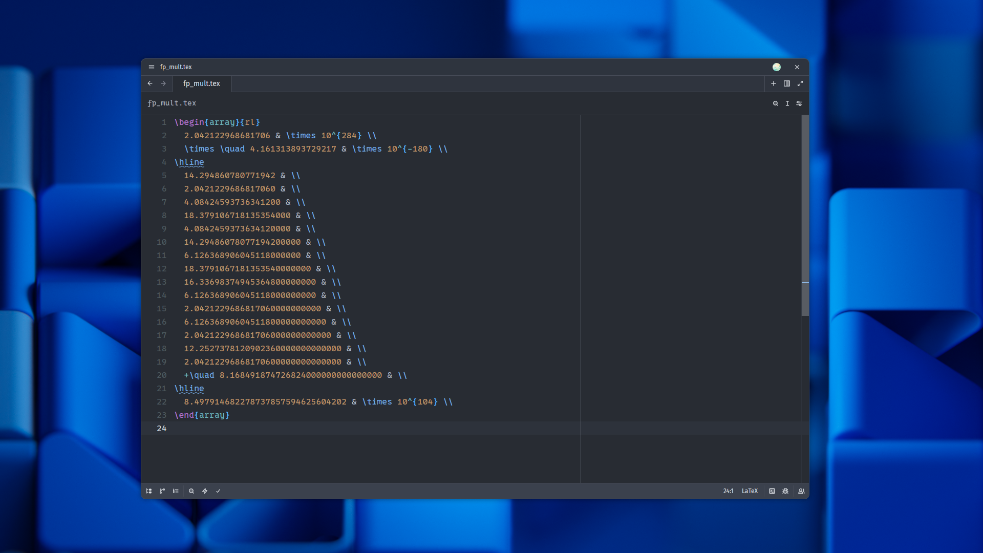 Screenshot of fp_mult.tex open in Zed